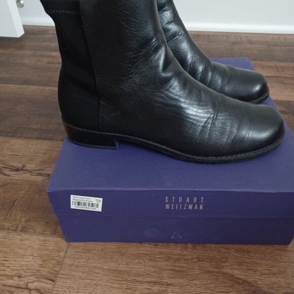 Stuart Weitzman Black Leather ankle Boots - Picture 6 of 6